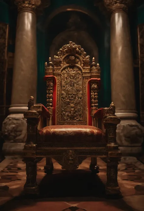 Throne seat with skulls and bones