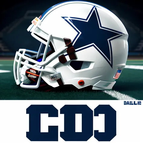 Create a football helmet design for the Dallas cowboys