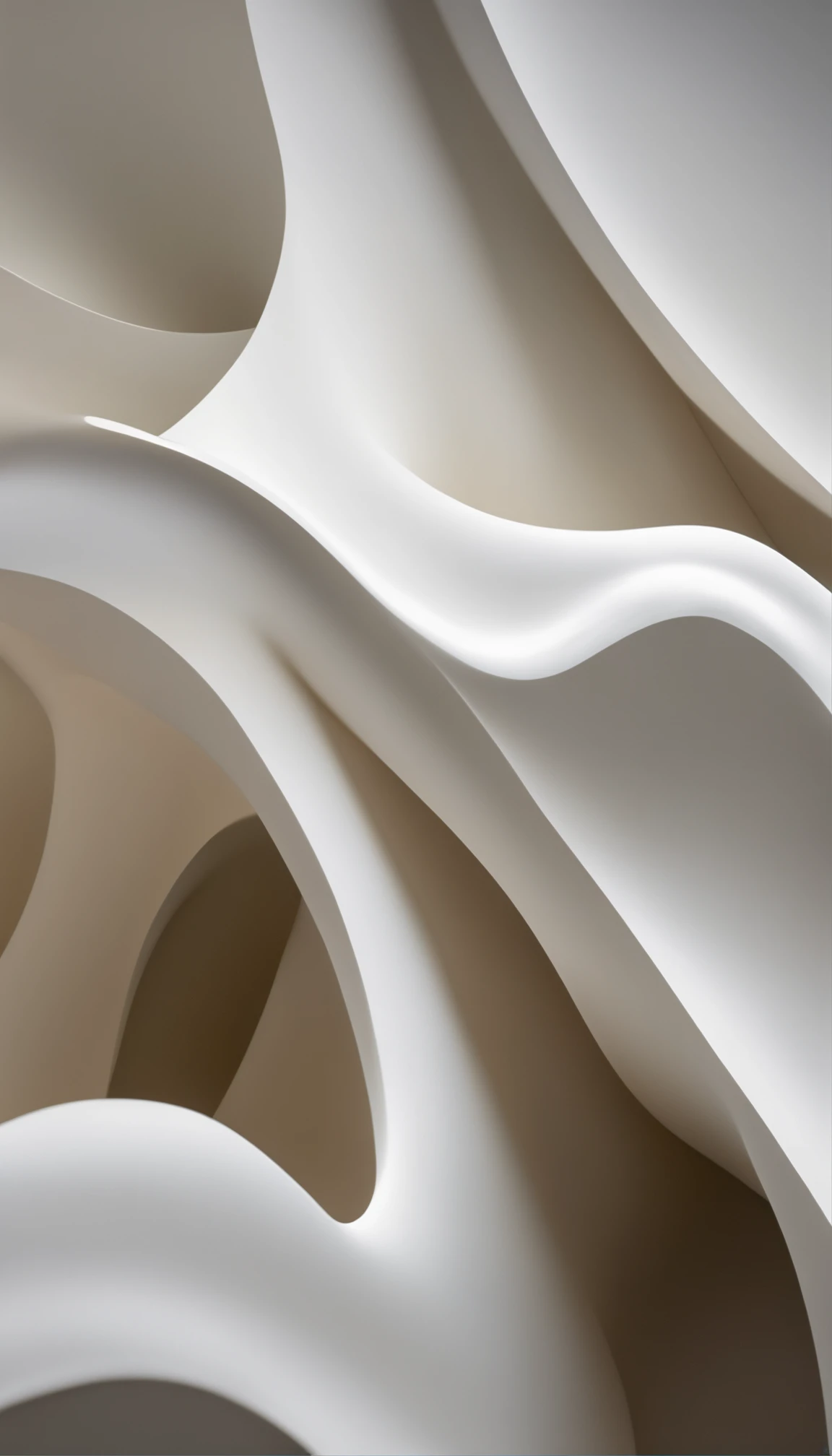 white shapes on an unlit surface, in the style of illuminated waves, whiplash curves, streamlined forms