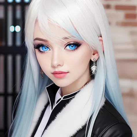 White Hair Blue Eye Idol Girl