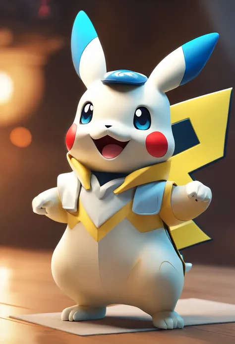 Pokémon: Pikachu，White color blouse，blue surcoat