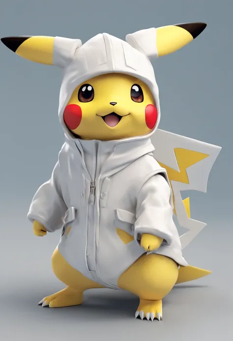 Pokémon: Pikachu，White color blouse，blue surcoat