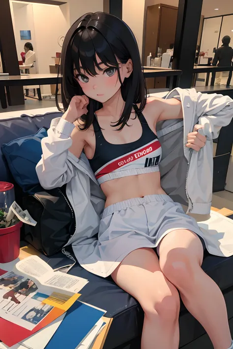 （​masterpiece，Highest Quality），child，A dark-haired，Sportsbra