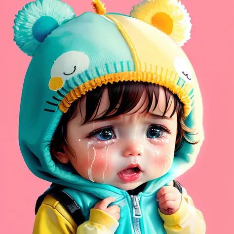 Baby Crying Illustration Cute