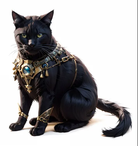 black cats，There is a black cat in a leather suit, From Pathfinder, cattie - brie of mithril hall, the dark god of cats, from dungeons & Dragons, anthropomorphic female cat, rpg game art, tabaxi male, armored feline companion, from dungeons & Dragons, Blac...