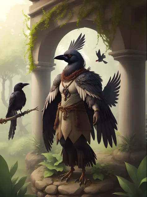 crows　a plant　Mythological creatures