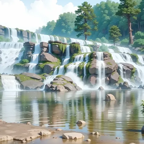 3d animation of this waterfall,In Disney Pixar style