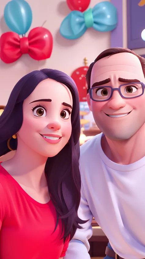 casal homem e mulher no estilo Disney Pixar, alta qualidade, melhor qualidade