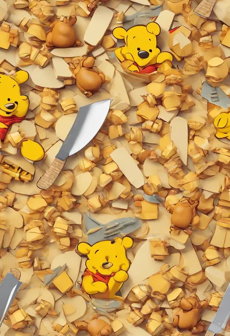 Winnie the Pooh with a knife