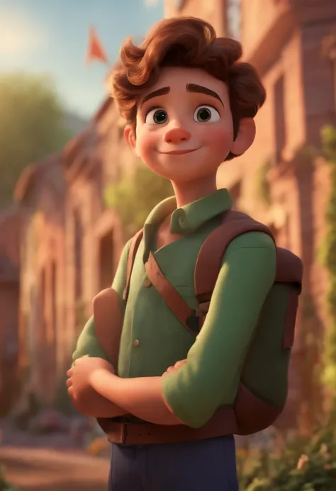 Image of a boy for a story in a YouTube video in Pixar format, Hes the little allabester, Hes the class leader, Hes outgoing, Playful and gets up for a lot of things