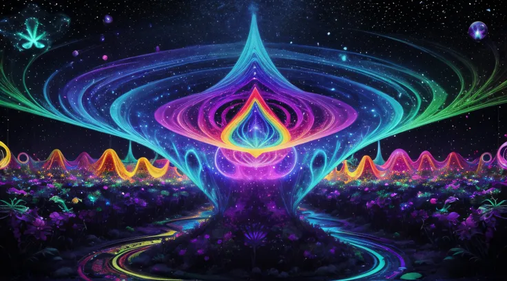 the emergence of ((psychedelic drug and hallucinatic effects)), the universe is a one big psychedelic experience that expands on the infinite scale forever, and all the laws of physics distort and collapse along with the law of relativity