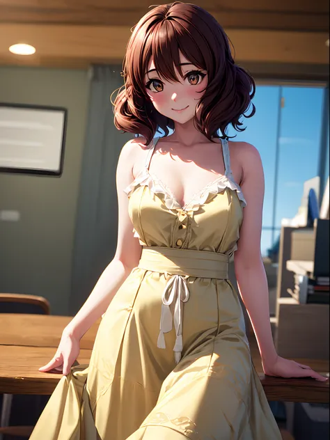 Ultra-detailed, hight resolution, one girls、full bodyesbian、Extremely detailed,Beautiful detailed girl,独奏、Kumiko Omae、Slimed、Beautiful brown eyes[8k picture:1.15],[Attractive eyes,A detailed eye、Colorful eyes、radiant eyes:1.25]、top-quality、 [3D images:1.15...