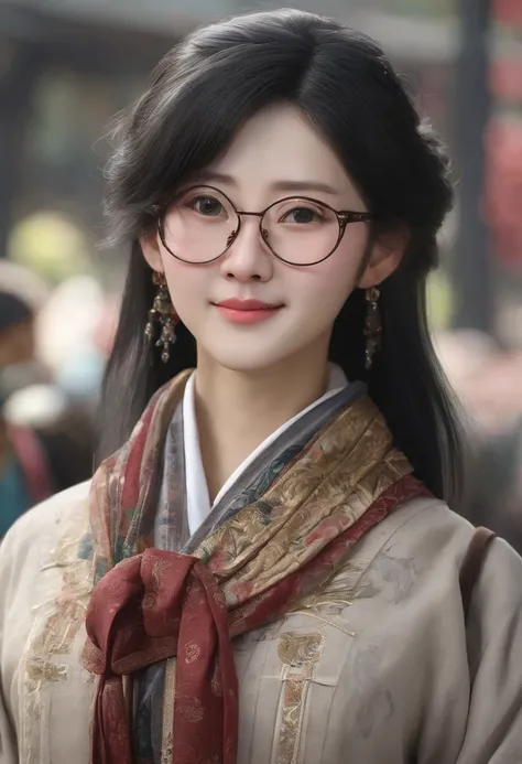 wears glasses、Shawl、Middle-aged female doctor carrying a school bag、Black hair，Sweaters，chineseidol、designer、Central Academy of Fine Arts、Yunnan