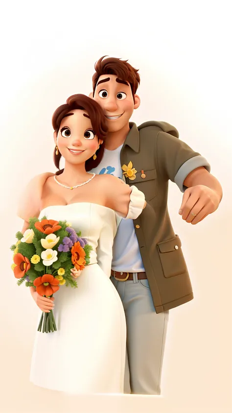 Casal estilo Disney pixar, alta qualidade, melhor qualidade