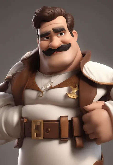 personagem de desenho animado de um homem de 20 anos um pouco gordo com cabelos castanho liso com cavanhaque com bigode, uma camisa preta, e com um saxofone, animation character, Caractere estilizado, animation style rendering, 3d estilizado, Arnold Maya r...