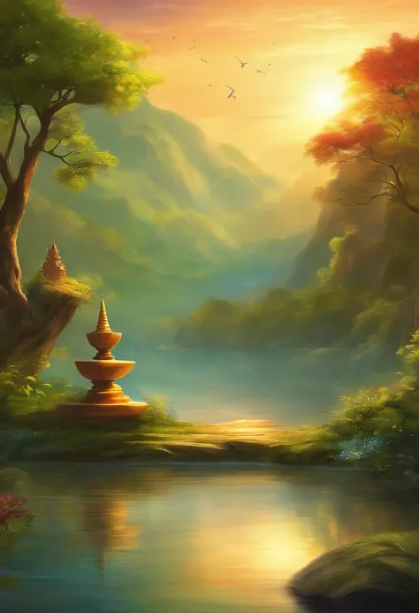 (best quality,4k,8k,highres,masterpiece:1.2), ultra-detailed, (realistic,photorealistic,photo-realistic:1.37),Buddha statue, lotus position, dense dark forest, illuminated, dense dark forest,illustration,forest scene,vivid colors,soft lighting,peaceful atm...