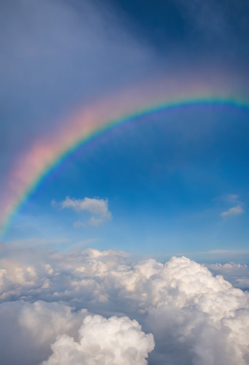 Close-up portrait of an airplane flying in the sky with clear iridescent clouds, Amazing skies, Amazing skies, Stunning rainbow colors, Vivid iridescent colors, A very colorful heaven, Amazing reflections of the sky, Colorful clouds, Colorful iridescent co...