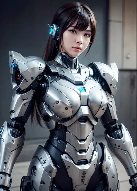 Textured skin, Super Detail, high details, High quality, Best Quality, hight resolution, 1080p, hard disk, Beautiful,(War Machine),beautiful cyborg woman,Mecha Cyborg Girl,Battle Mode,Girl with a Mecha Body,She wears a futuristic war machine weapon mech,Fu...