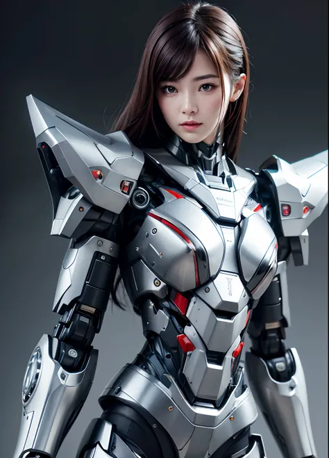 Textured skin, Super Detail, high details, High quality, Best Quality, hight resolution, 1080p, hard disk, Beautiful,(War Machine),beautiful cyborg woman,Mecha Cyborg Girl,Battle Mode,Girl with a Mecha Body,She wears a futuristic war machine weapon mech,Fu...