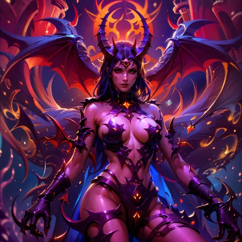 (masterpiece, top quality photorealistic image, best quality, official art, beautiful and aesthetic:1.2), (1 beautiful sexy ((Succubus demon)) w), (dynamic pose), cowboy shot, extremely detailed, (fractal art:1.3), colorful, highest detail, ((nsfw, naked))...