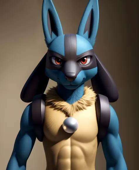 real e621, photorealistic, masterpiece, lucario_(pokemon), looking at viewer, sharp eyes, full body portrait,