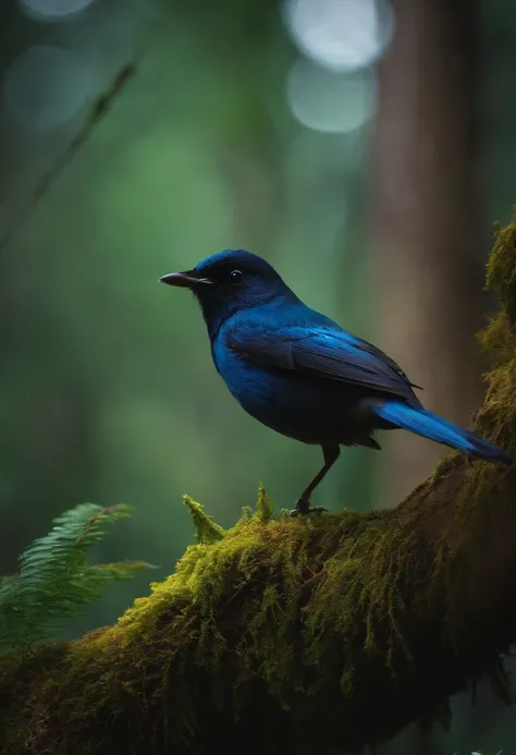 There is a small bird in the forest, but the image is messed up