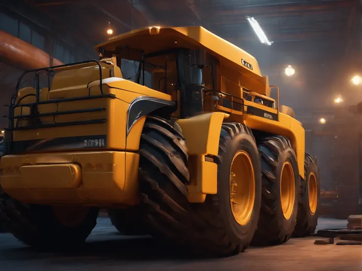 Create Heavy Machinery Characters, estilo Pixar, com alta qualidade.