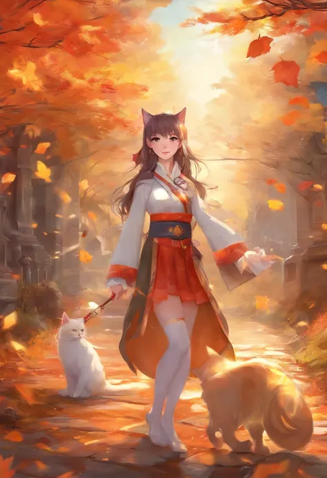 Cat girl in high school Japan uniform、Autumn Festival