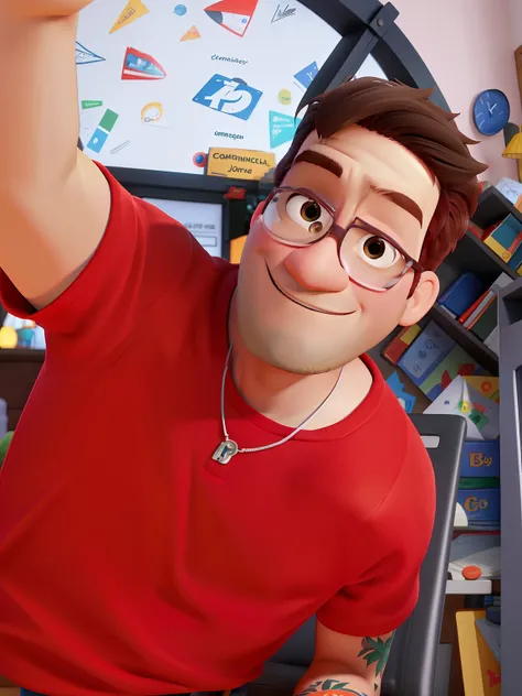 Um homem moreno e serio estilo pixar alta qualidade melhor qualidade