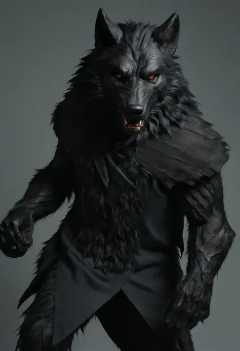 werewolf gigantic black humanoid wolf.