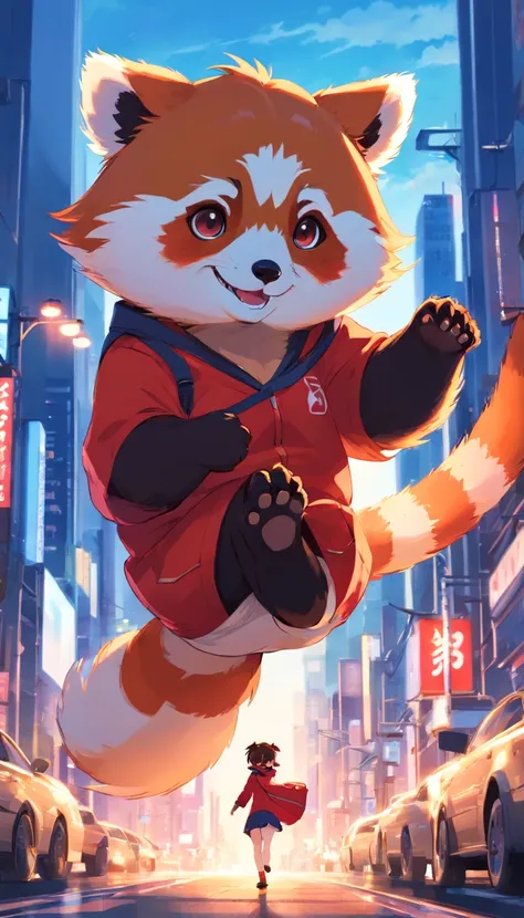 best qualtiy， tmasterpiece， 超A high resolution， realisticlying，Super cute red panda，wide angles