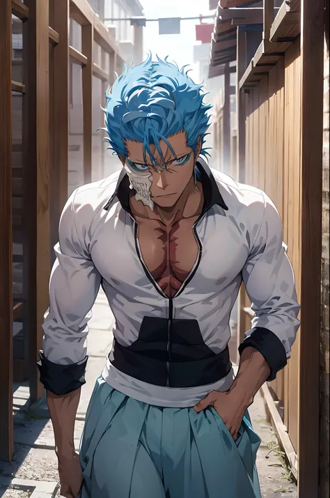 grimmjow jaegeraquez alone in a temple