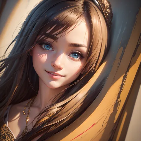 (best quality,4k,8k,highres,masterpiece:1.2),ultra-detailed,(realistic,photorealistic,photo-realistic:1.37),a girl signing a painting,canvas,painting,paintbrushes,hanging on the wall,detailed facial expression,focused eyes in concentration,graceful hand mo...