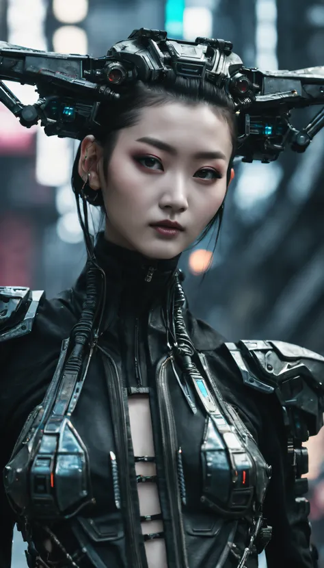 a fashion runway for alien technology , cyberpunk fashion photography , inspired by chinese xianxia and dark gothic。(best qualit...