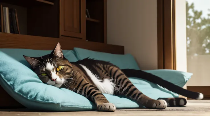 A CAT TAKING A NAP, RELAXING, PERFECT BODY, PET