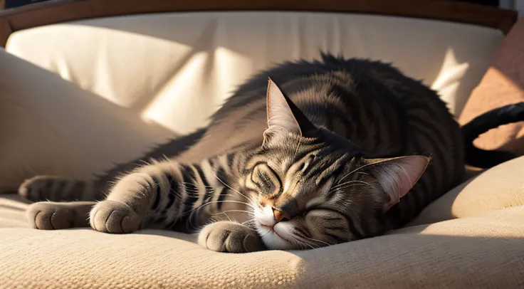 A CAT TAKING A NAP, RELAXING, PERFECT BODY, PET