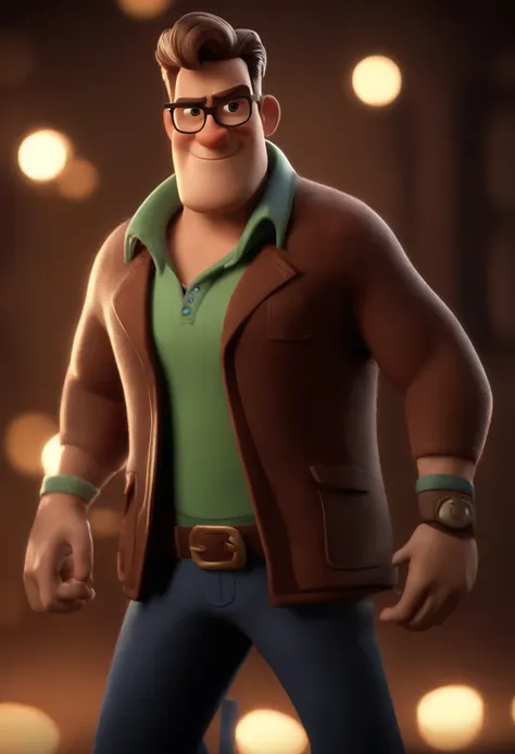 personagem dos desenhos animados de um homem sem e uma camisa polo roxa, animation character, Caractere estilizado, animation style rendering, 3D estilizado, Arnold Maya render, 3 d render stylized, toon render keyshot, Personagem 3D, Personagem 3D, 3d ren...