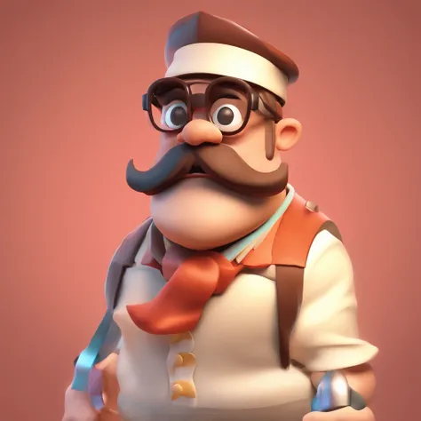 Crie um cartaz inspirado na Disney Pixar com o personagem sendo homem, magro, cabelos ondulado e barba baixa, grisalho, with aviator glasses. Em um acampamento rodeado por jovens.