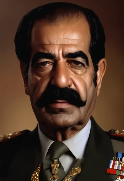 Saddam Hussein, 8k, RAW photo, best quality, masterpiece, realistic, photo-realistic,Preparing