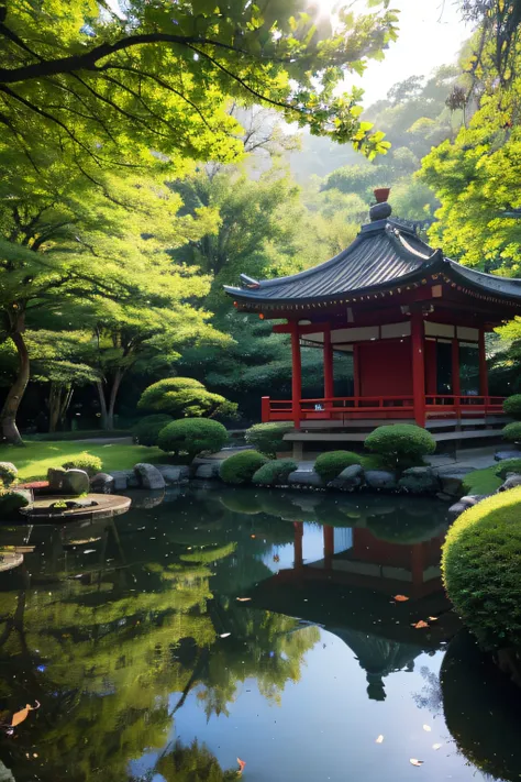 best quality,4k,highres,masterpiece:1.2,ultra-detailed,realistic,HDR,UHD,studio lighting,extreme detail description,vivid colors,portraits,landscape,photography,Japanese temple,forest setting,serene atmosphere,natural surroundings,pagoda architecture,sakur...