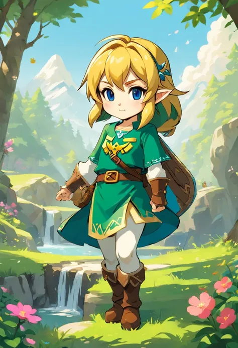 full body, person for the zelda game, the zelda manga, man, zelda character ff, in the style of ian mcque, temmie chang, stylish costume design, romanticized depictions of wilderness, jean-baptiste monge, science academia