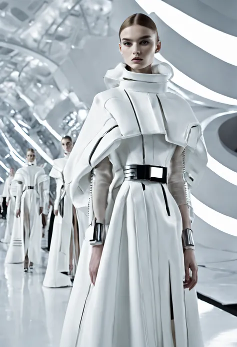 futuristic fashion show，High-tech catwalks，Vintage British collection