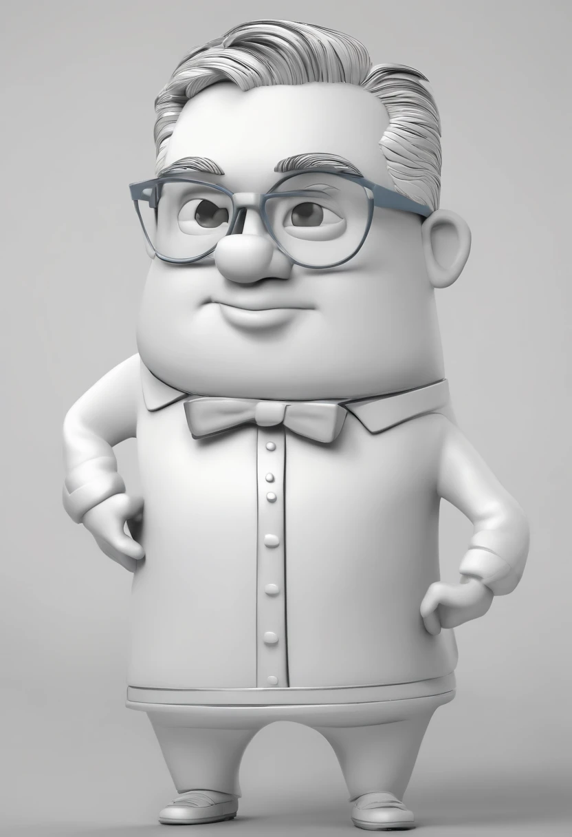 personagem dos desenhos animados de um homem com barba, with black glasses and a blue shirt, animation character, Caractere estilizado, animation style rendering, 3D estilizado, Arnold Maya render, 3 d render stylized, toon render keyshot, Personagem 3D, P...