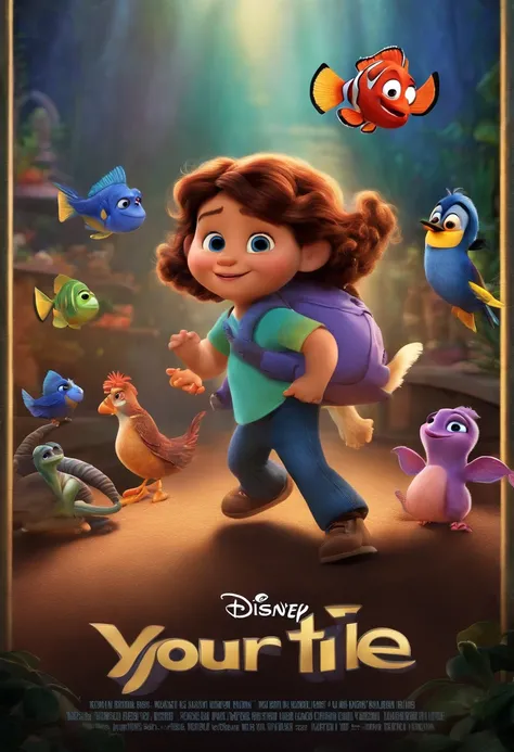 Disney Pixar-inspired movie poster with the title "(YOUR TITLE)".