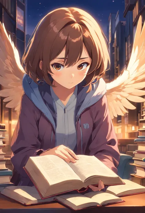 Owl icon reading a book