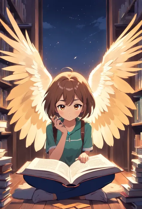 Owl icon reading a book