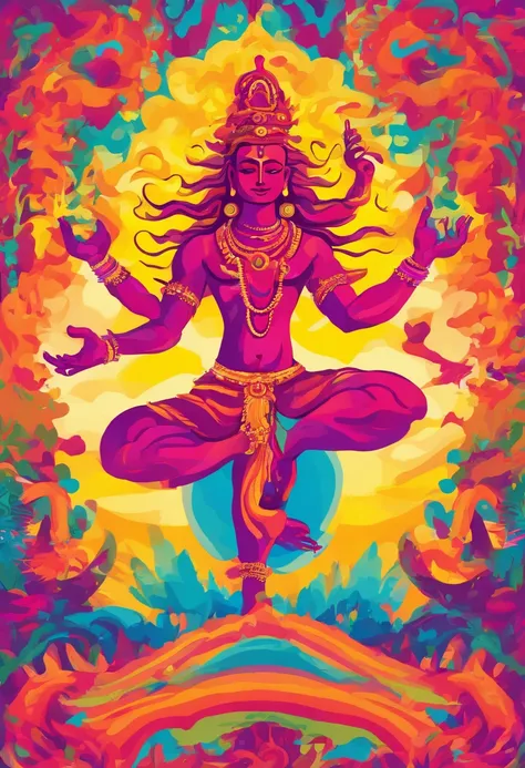 God Shiva dancing in the forest