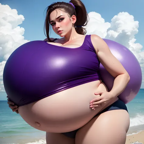 Ponytail, brown hair,Big Baby Bump pregnant,blue bra and skirt l, Big boobs, nipple, cum,16 years girl, Big pregnant Belly, Big Pregnant girl, Largest Belly of Pregnant, Huge Pregnancy Belly, purple eyes, huge 9 months Pregnancy Belly, background beach, bi...