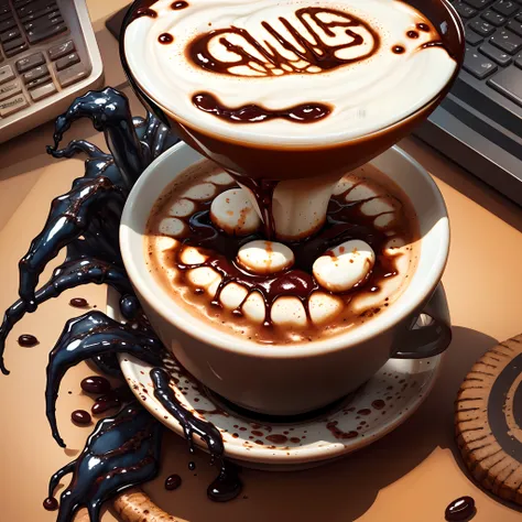 Venom Drinking Coffee