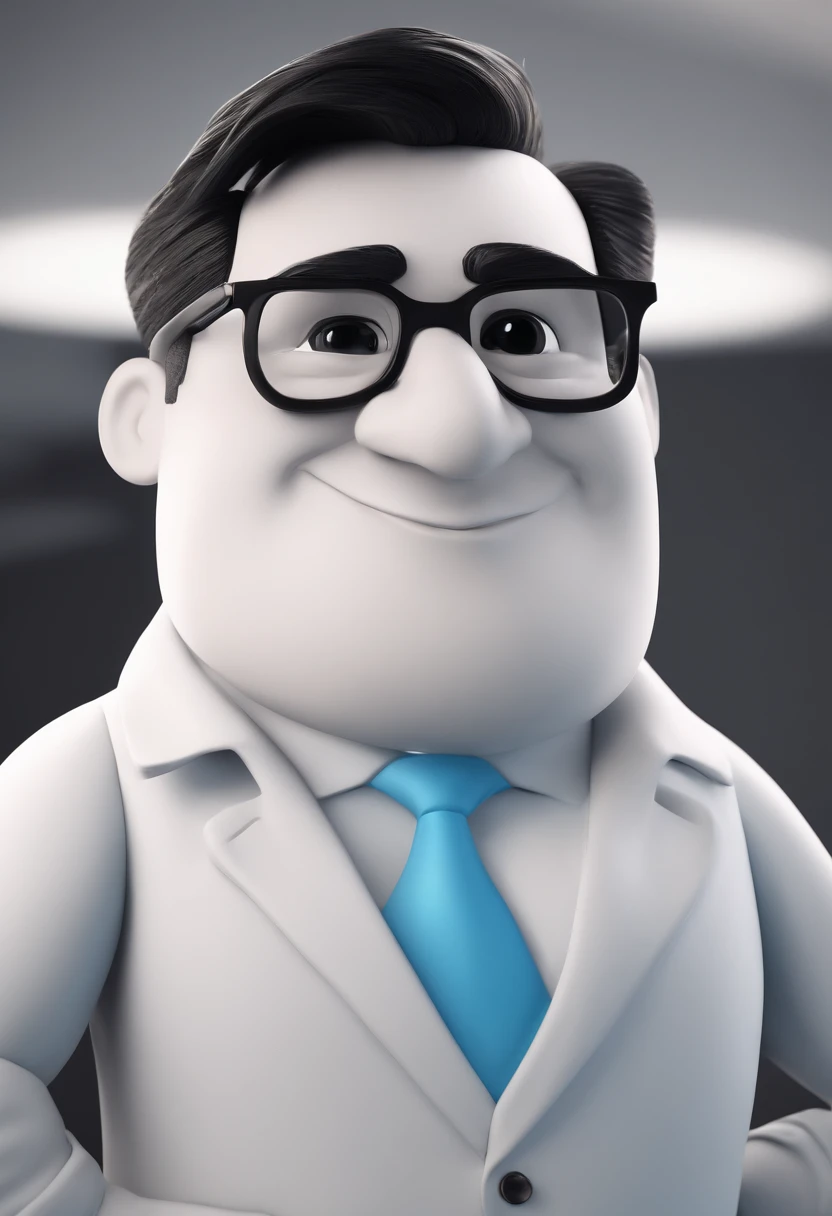 Cartoon character of a man with black glasses and a blue shirt, animation character, Caractere estilizado, animation style rendering, 3D estilizado, Arnold Maya render, 3 d render stylized, toon render keyshot, Personagem 3D, Personagem 3D, 3d rendering st...